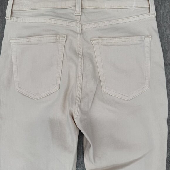 IRO Micki Cropped Flare Jean with Chewed Hem in Off White Size 25 - Picture 4 of 6